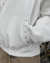Felt Studded Brushed Hoodie