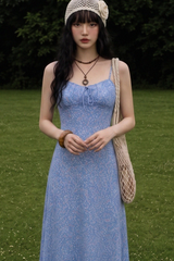 BLISSFUL FLORAL TIE-STRAP DRESS