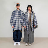TWO-POCKET CHECKERED SHIRT (BLUE)