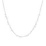 ミニディスクドロップストッキングロジウムメッキ + 925シルバーネックレス N063-02H