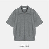 コメットショートスリーブニットジップアップ(6 Colors)