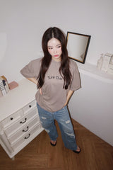 プレミアムコットンオーバーサイズフィットラウンド半袖Tシャツ