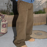 Western boots cut work pants / Khaki