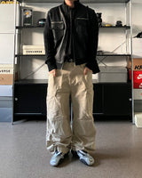 OR high neck knit leather jacket
