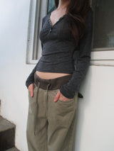 v neck slim t