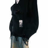 LAZY DISTRESSED CARDIGAN