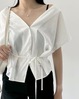 Ranie two-way choker cropped blouse