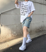 オーバーサイズフィットピープルレターリングTシャツ