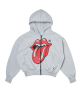 DC x The Rolling Stones Vint Tongue Zip Up Hoodie Grey