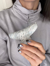 ホワイトグリッターヘアクリップ