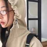 Sithern Corduroy Two-Way Hooded Zip-Up Jacket