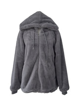 mink fur two-way hooded zip-up (2color)