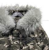 [Fur Detachable] エルモラクーンフードカモフラージュパディング