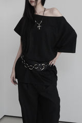 [3COLOR] ウッディオーバーフィットオフショルダーT (3color)