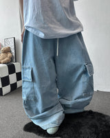 Eve Parachute Cargo Balloon Denim Pants 3color