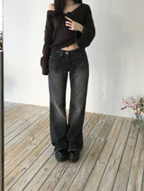 Levan Stitch Denim Bootcut Pants (2 colors)