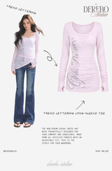 Trend lettering long-sleeve tee