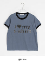 エシニドットパッチリンガー半袖Tシャツ