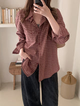 #Classic Unique Pocket Check Overfit Shirt (3color)