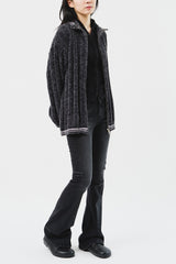 Velvet Yarn Knitted Zip Up (5color)