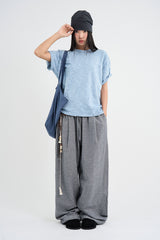 Border stripe summer pants