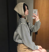 [BELLIDE MADE] ルーズフィットストライプVネックニット