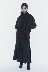 アンバーベルトダブルコート brown