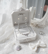 [Jo Yuri Necklace]ヘブンリークリスタルパールチョーカーネックレス - Silver Color