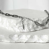 ss-round box signature bullet tail necklace_silver