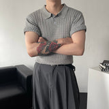 Ford Twisted Short-Sleeved Collar Knitwear (3 colors)
