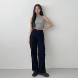 ベーシックコットンパンツ [BLACK]