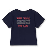 ホース ボックス クロップド Tシャツ - ネイビー