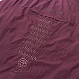 Nylon Seam Line Round Shirt - BURGUNDY