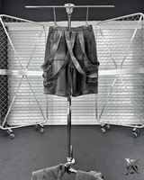 6X Zipper Detail Cargo Denim Pants (Light grey)