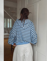 Sweety Stripe Crop Hood Zip-Up