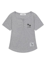 ARINA BUTTON CROP HALF T (4COLOR)