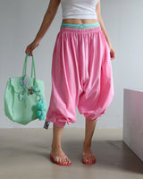 4 color banding harem baggy Aladdin half-length shorts