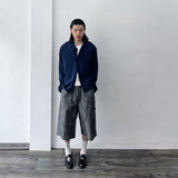 Striped Structured Wide Shorts
