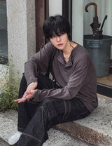 Talo Rib Henley Neck Knit