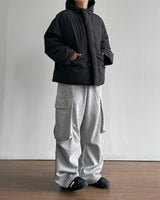 Over Fit Hooded Padded Jumper