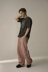 LINE COVER PARACHUTE PANTS (PINK)