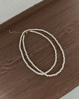 5 mm ツーラインレイヤードロングパールネックレス