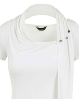 Cowl Neck Scarf T-Shirt _ WHITE