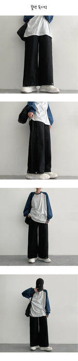 [3-tier length] [S–2XL] オフサイドタックワイドコットンパンツ (2 colors)