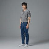 Grey Slit Short Sleeve Knit