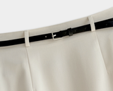 Lavin Belt Set H-Line Back Slit Long Skirt / 4 colors