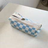 Clam ラウンドペンケース _ チェッカーボードスカイブルー