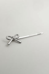 Simi ribbon hair pin (Silver / Select side) 