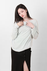 ルーズフィットコサージュニット MInt