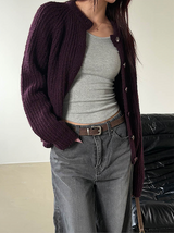 Golgi round knit cardigan(5color)